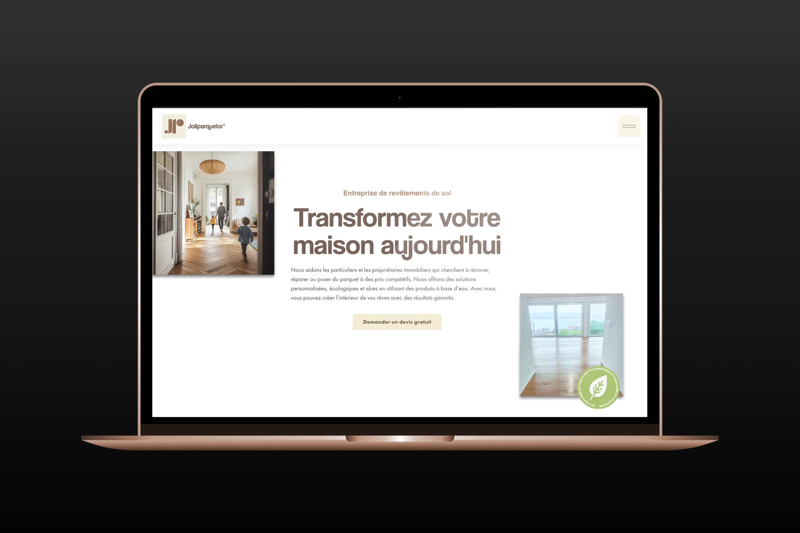 Site web responsive pour entreprise de parquet, création web design professionnel Lausanne